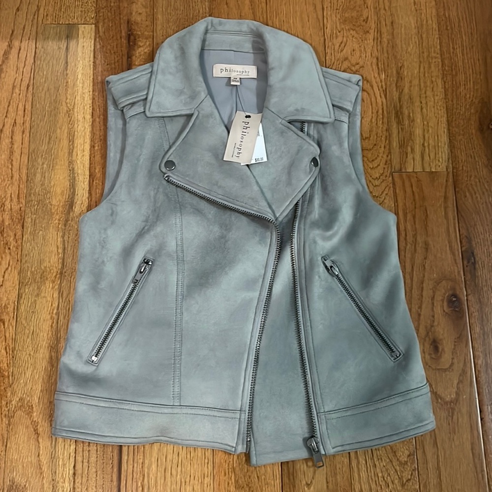 Sleeveless moto jacket/vest